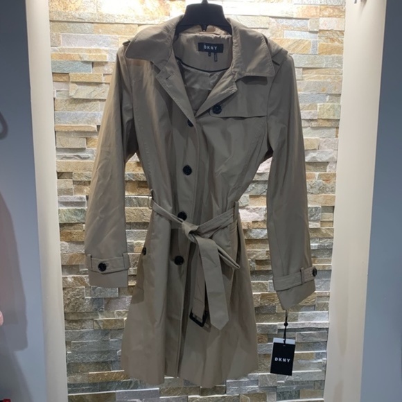 DKNY Spread Collar Trench Coat - Picture 6 of 11